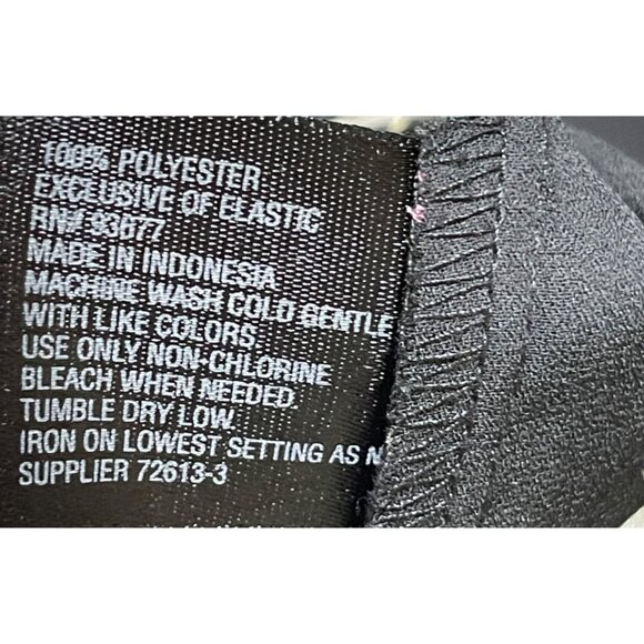 Chaps Sleeveless Blouse Top Floral Black Ruffle Neck Size M Medium Colorful - Picture 6 of 6